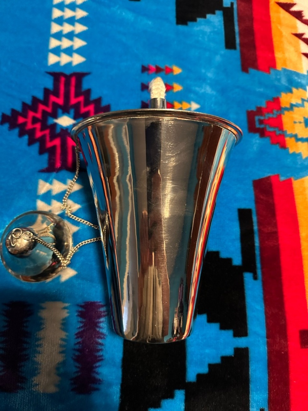 Polished Silver Tone Garden Torch